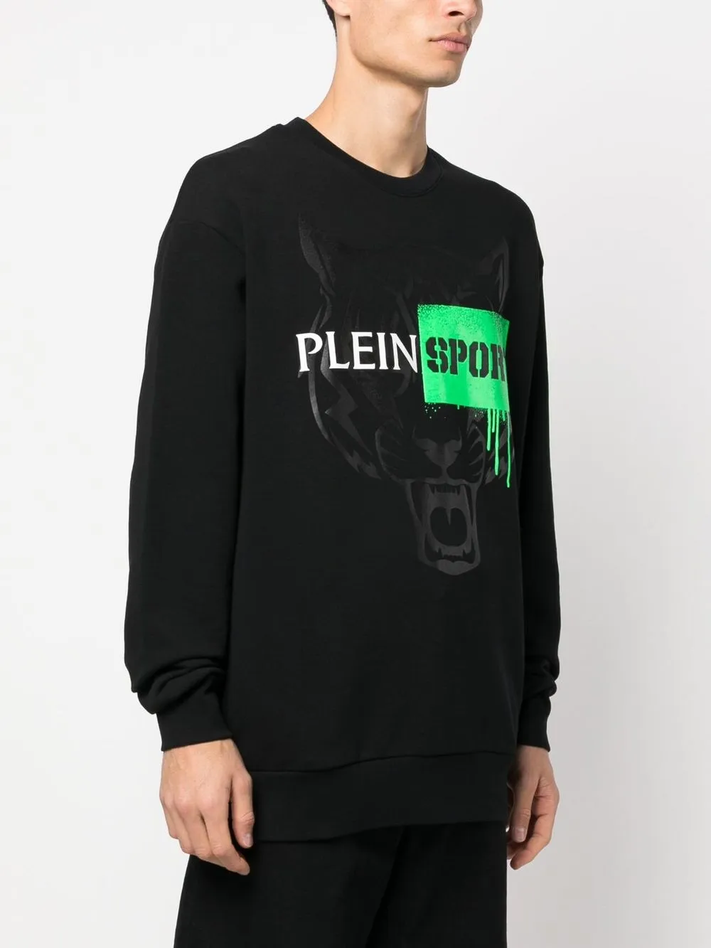 Plein Sport Sweater met tijgerprint Zwart