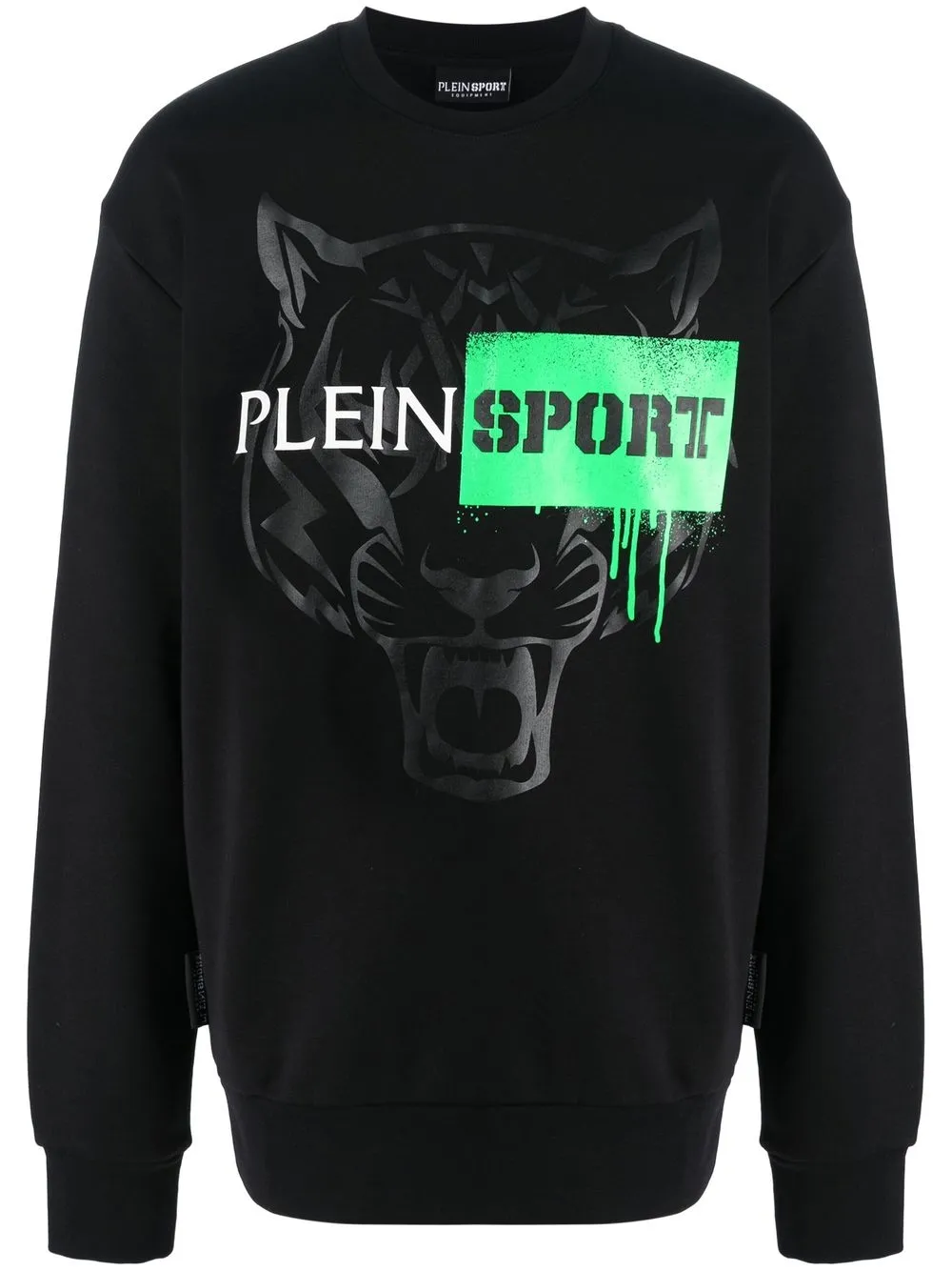 Plein Sport タイガーモチーフ スウェットシャツ - ブラック Plein Sport タイガーモチーフ スウェットシャツ - ブラック