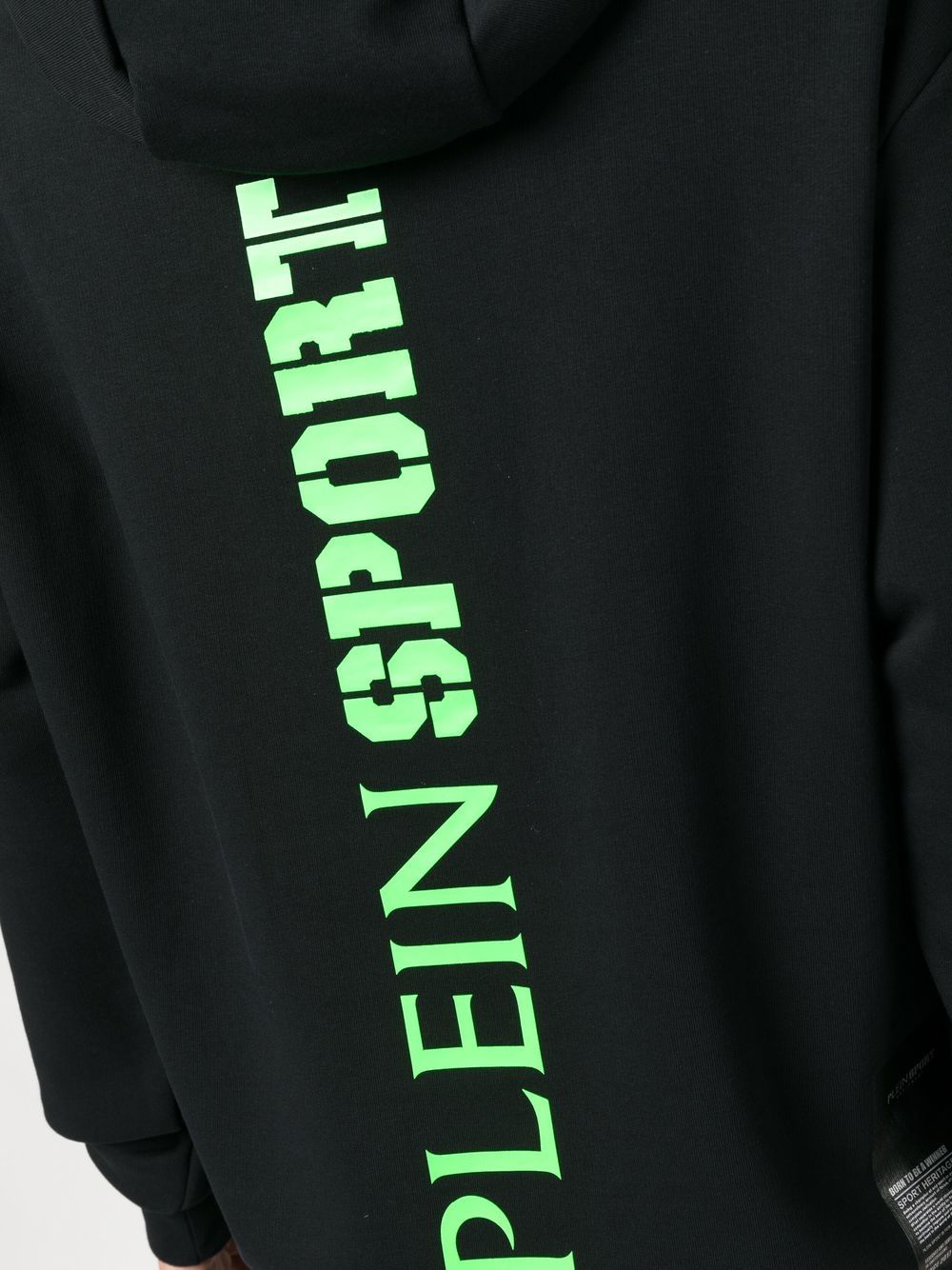Shop Plein Sport Logo-patch Long-sleeved Hoodie In Black