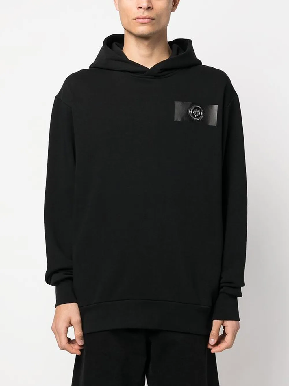  Plein Sport Hoodie Mit Logo Patch   Schwarz 