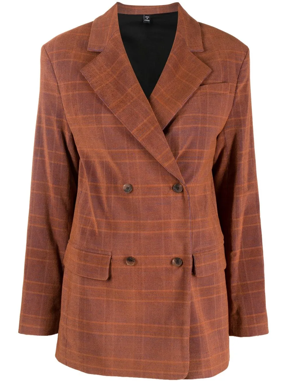 

MCQ blazer a cuadros con botones - Naranja