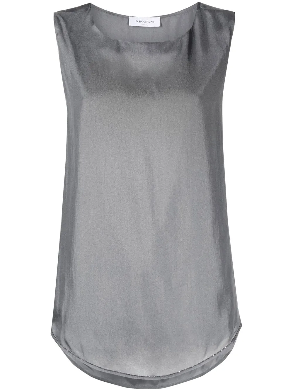 

Fabiana Filippi top de seda sin mangas - Gris