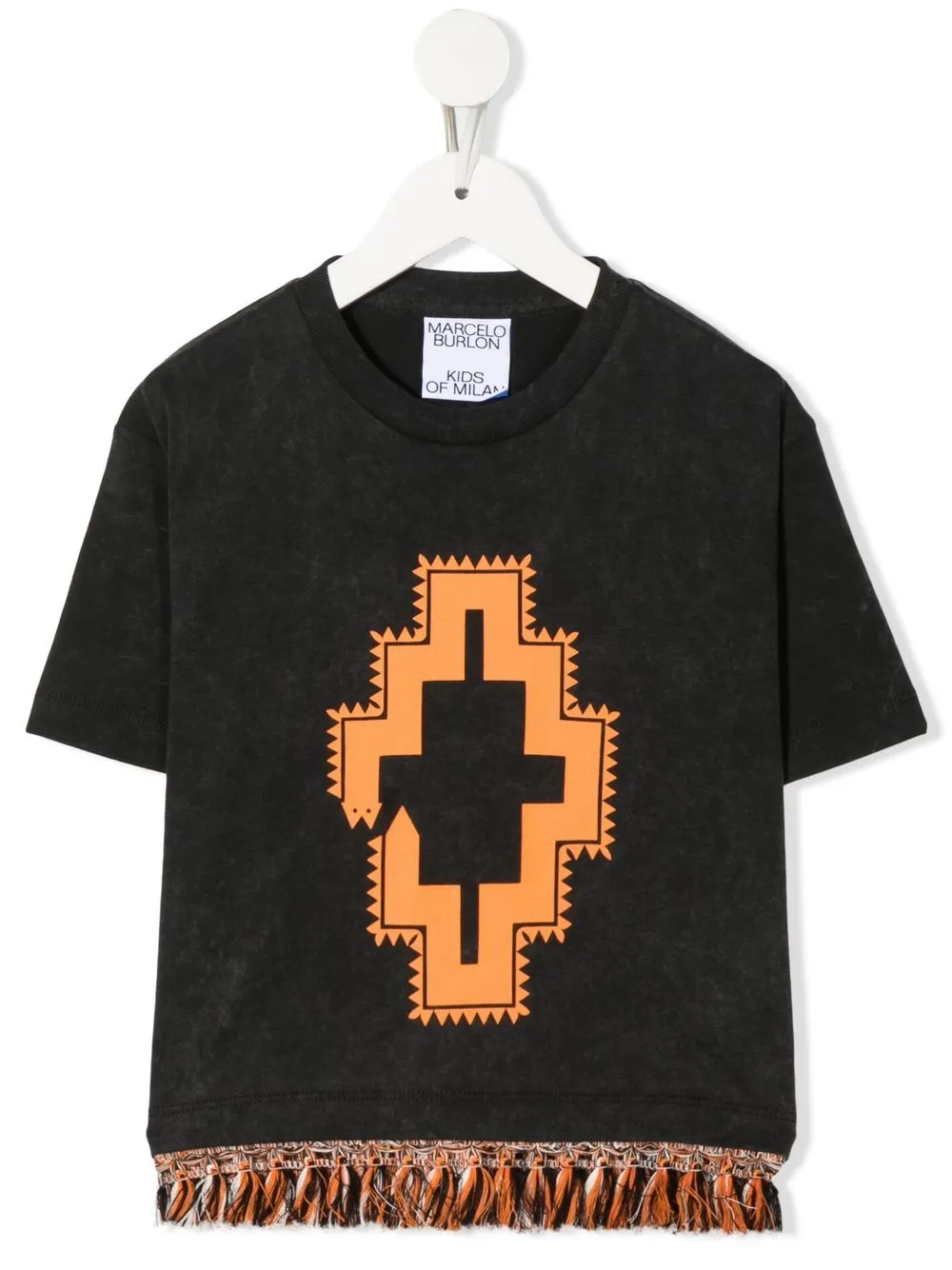 

Marcelo Burlon County of Milan playera con logo y borla - Gris