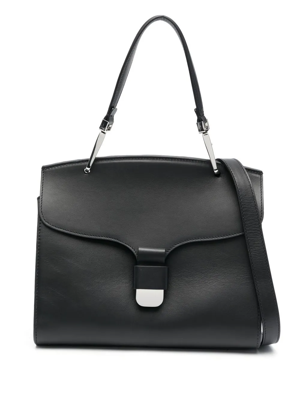 

Coccinelle foldover leather tote bag - Black