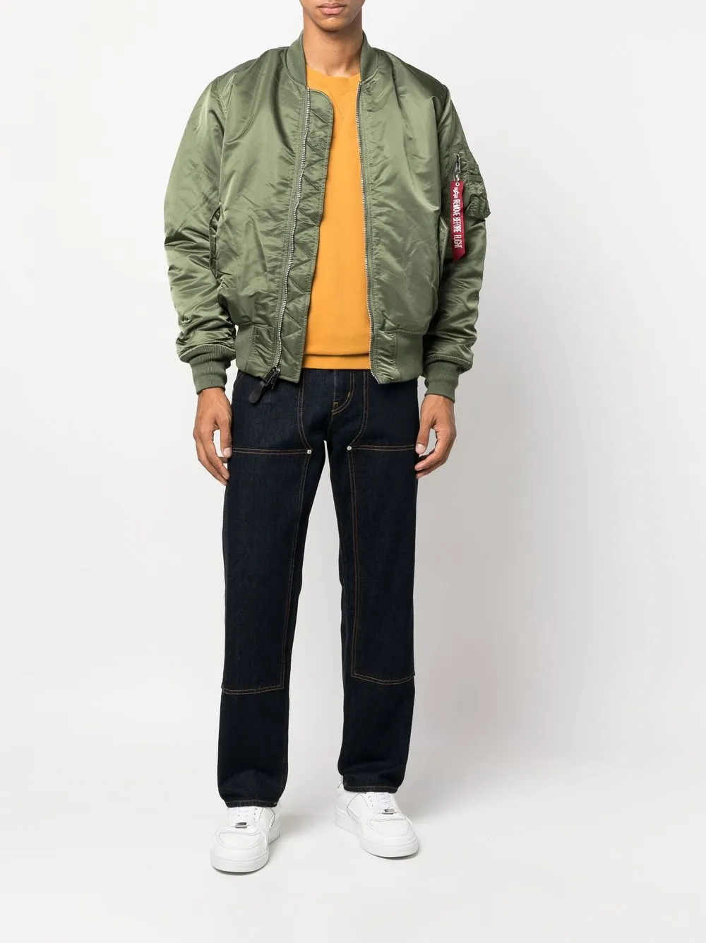 Shop Alpha Industries Ma-1 Reversible Bomber Jacket In Green