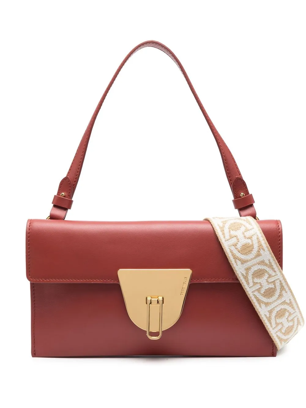 

Coccinelle foldover leather satchel bag - Red