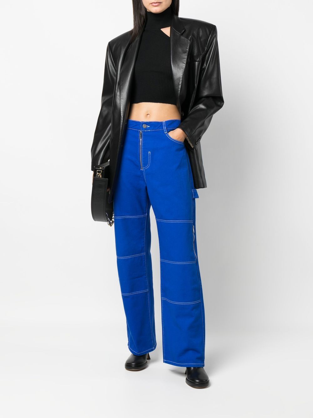 Dion Lee Jeans met contrasterend stiksel - Blauw