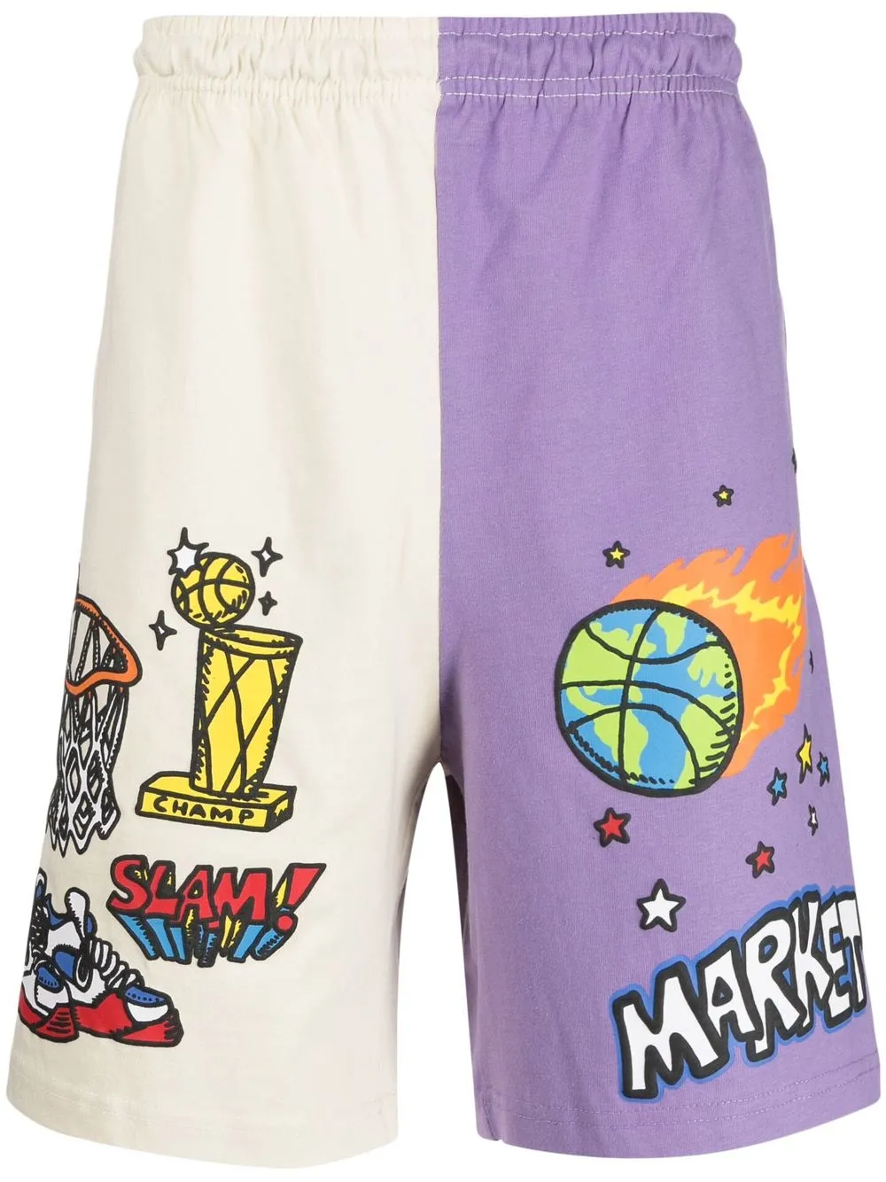

MARKET two-tone panel shorts - Yellow