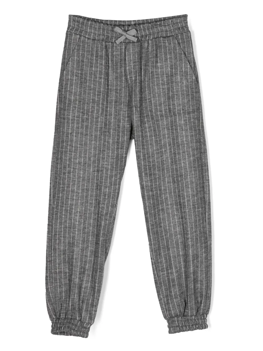 

Eleventy Kids pants con ribete de rayas - Gris