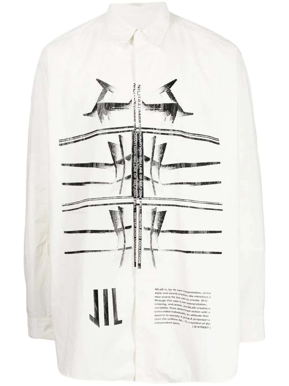 

NILøS graphic-print long-sleeve shirt - White