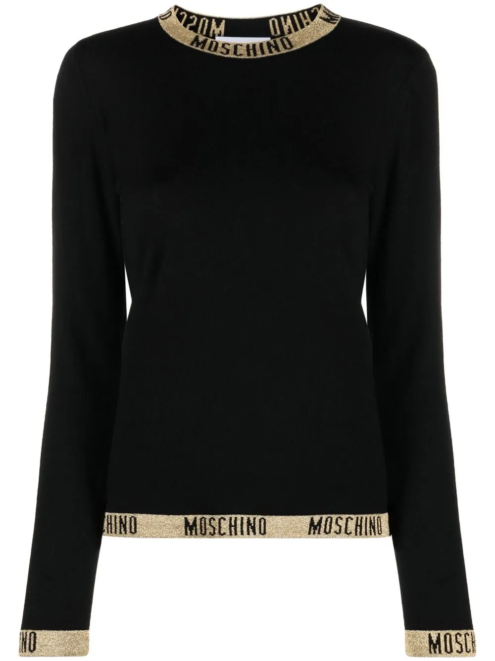 

Moschino suéter metalizado con cuello redondo - Negro