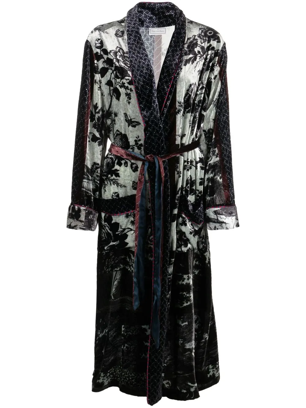 

Pierre-Louis Mascia floral-pattern coat - Black