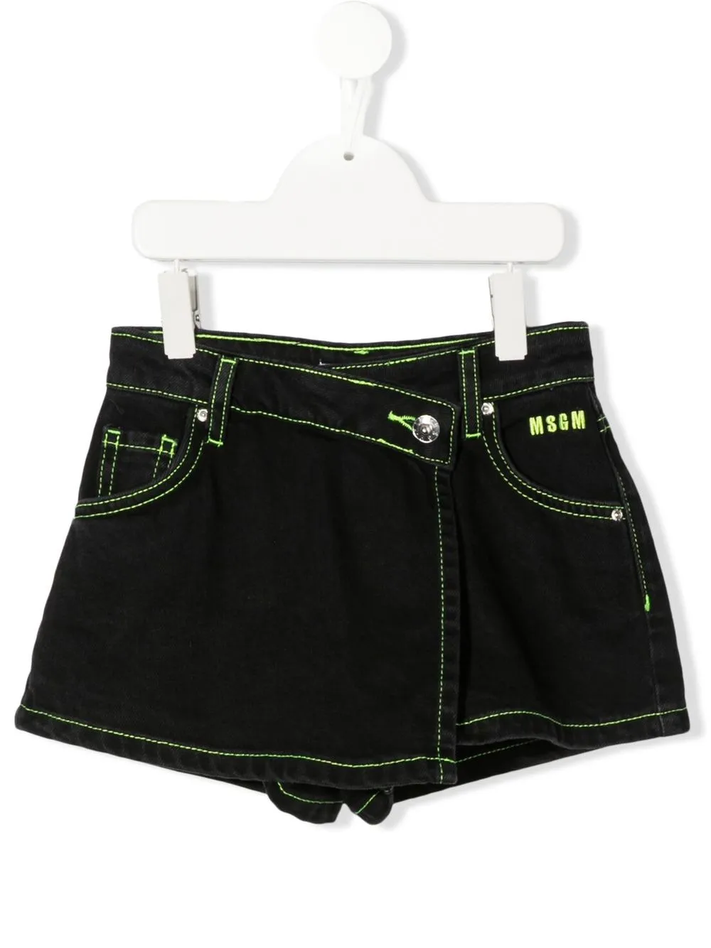 

MSGM Kids logo-embroidered denim shorts - Black