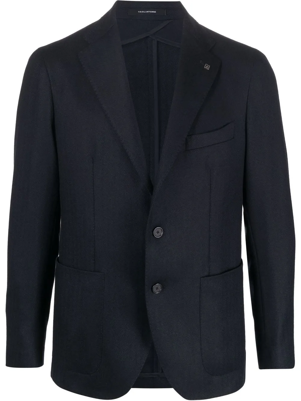 

Tagliatore herringbone single-breasted blazer - Blue