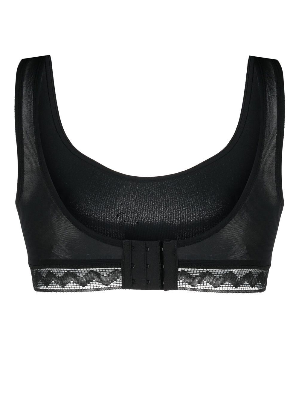 Shop Eres Lace-panel Scoop-neck Bra In Black