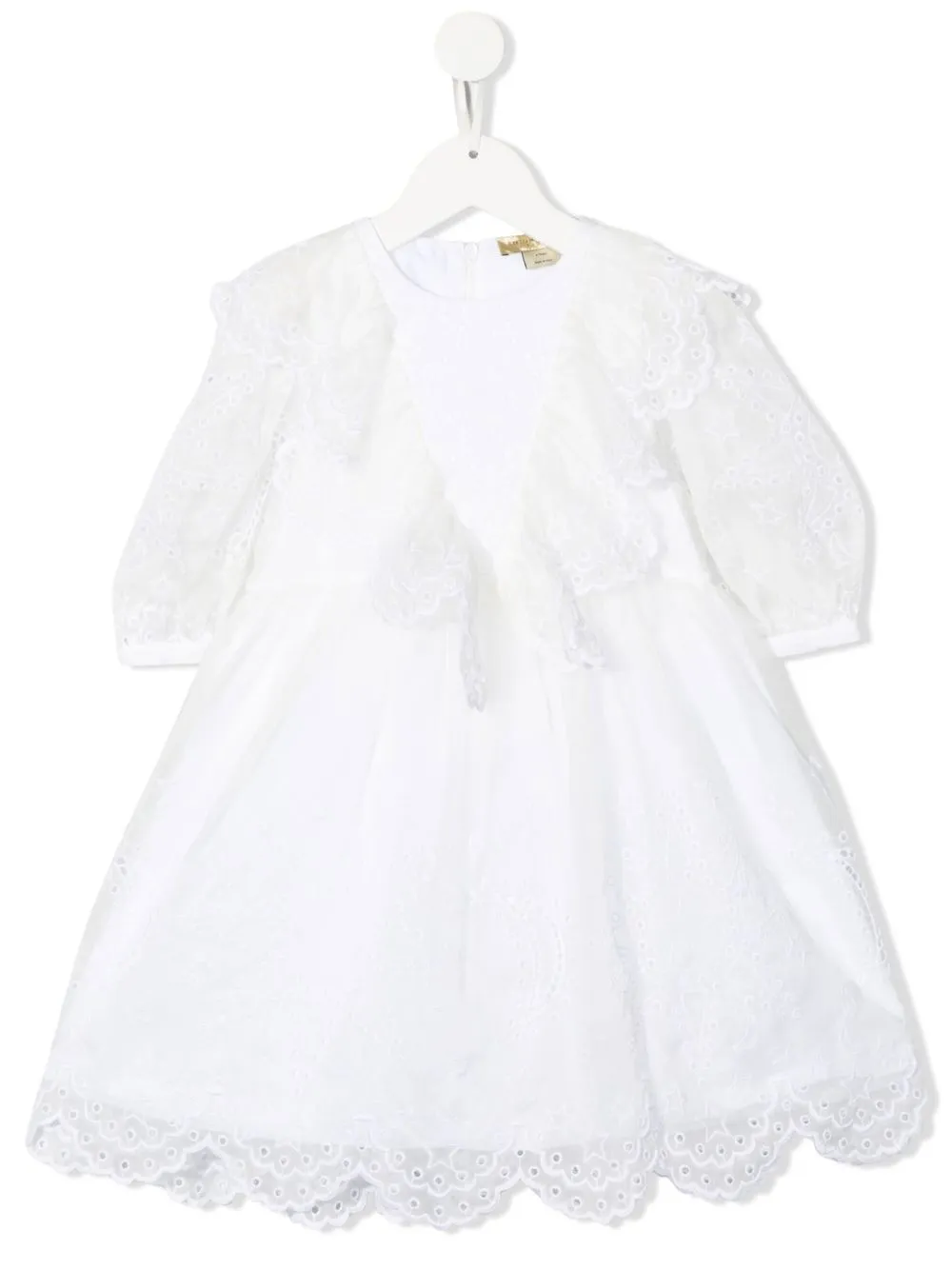 

Stella McCartney Kids Shooting Star embroidered silk dress - White