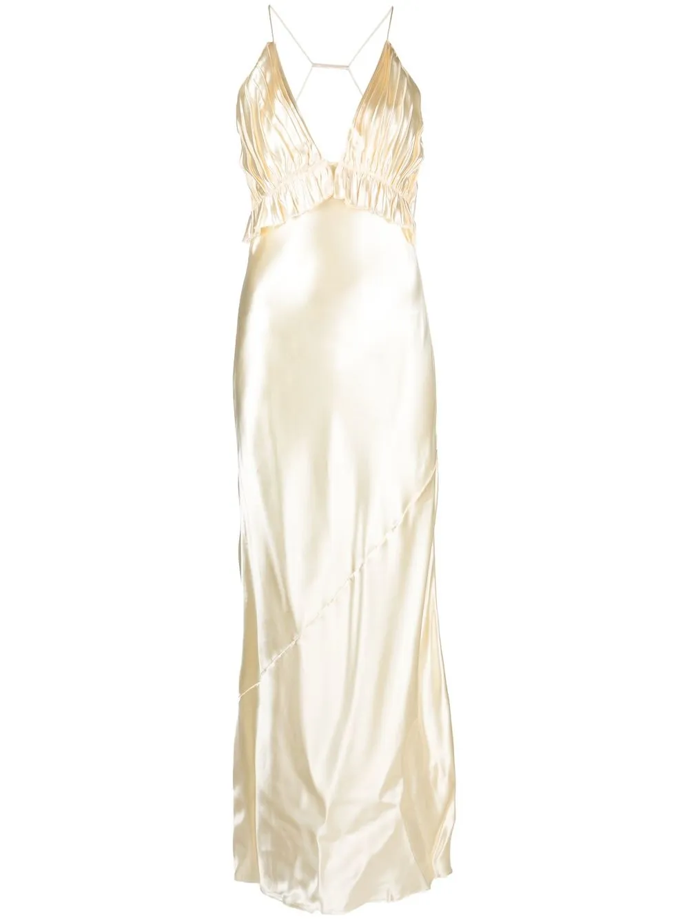 

KHAITE v-neck silk gown - White