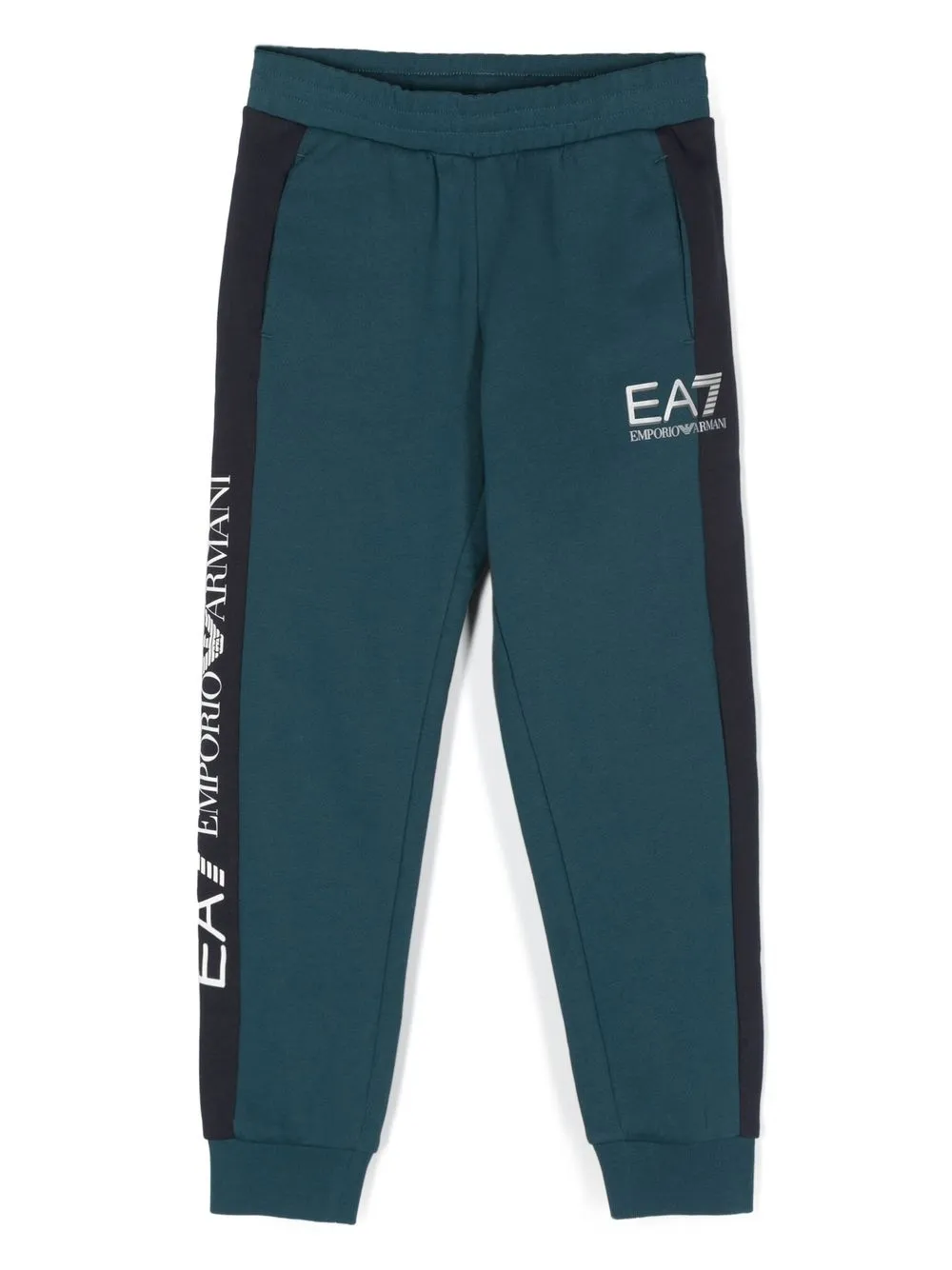 

Emporio Armani Kids pants con logo estampado y diseño color block - Azul