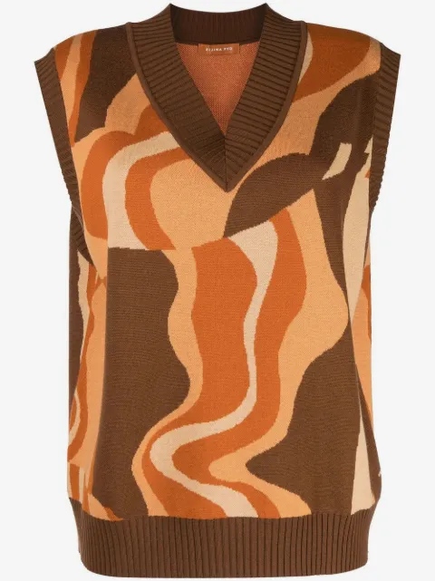 Rejina Pyo Frida abstract-pattern knit vest