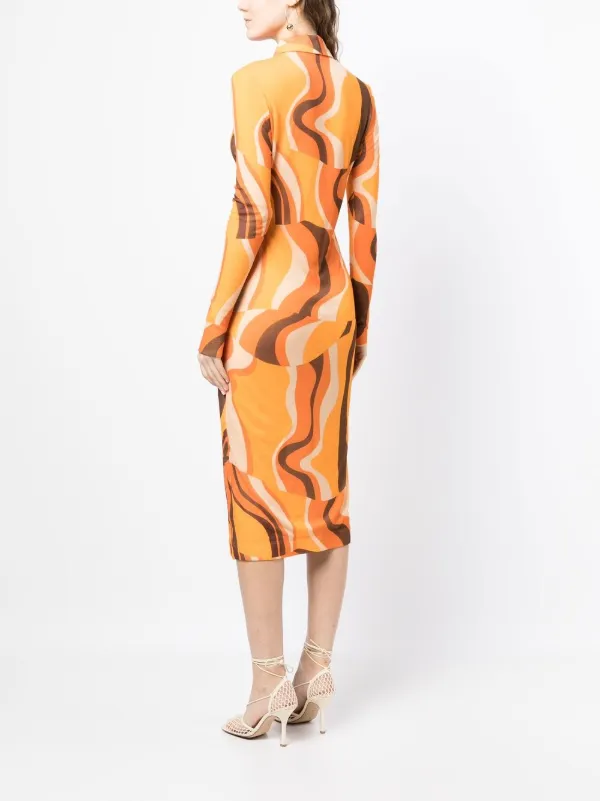 sana orange dress Sana Safinaz Elegant Orange Peach Party Dress Small