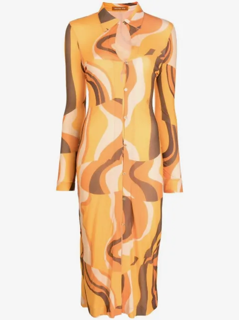 Rejina Pyo Sana abstract-pattern shirt dress
