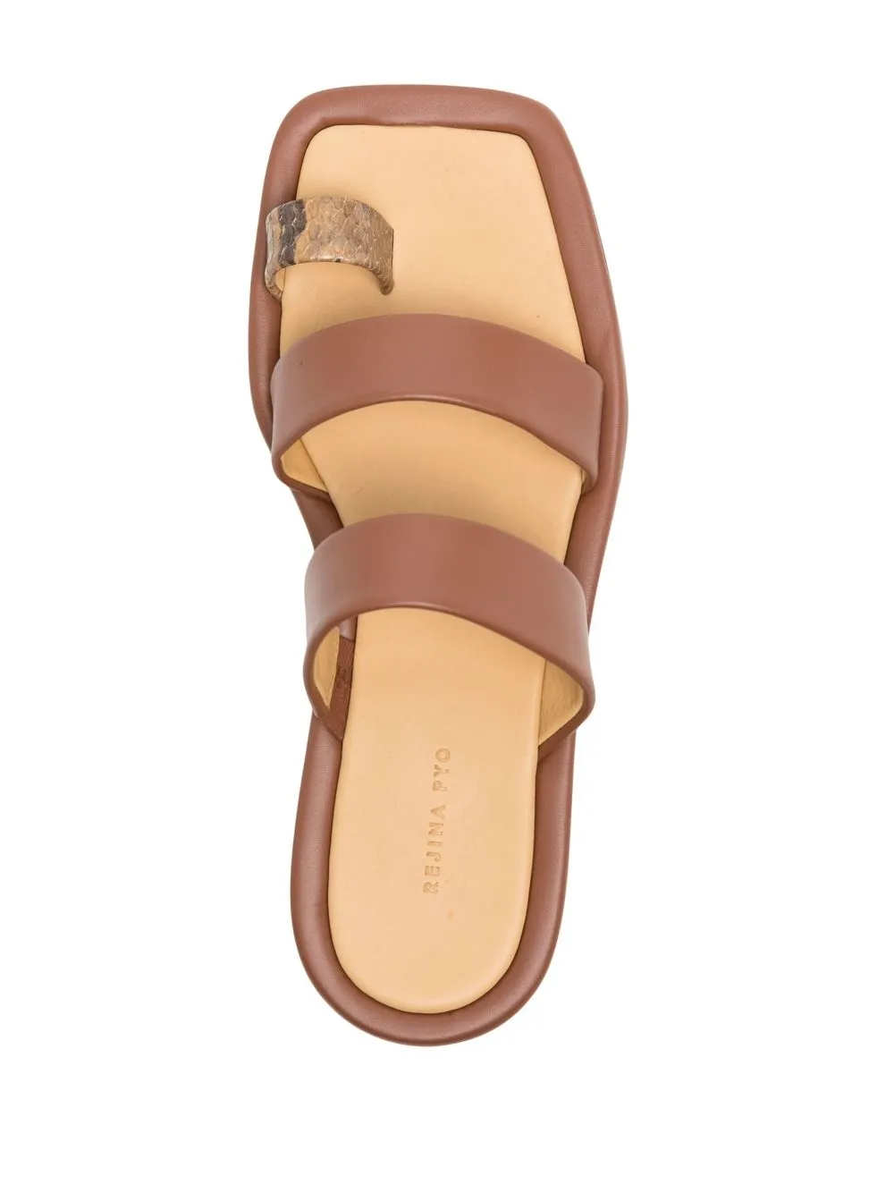 Shop Rejina Pyo Larissa 10mm Flat Sandals In Leather Brown