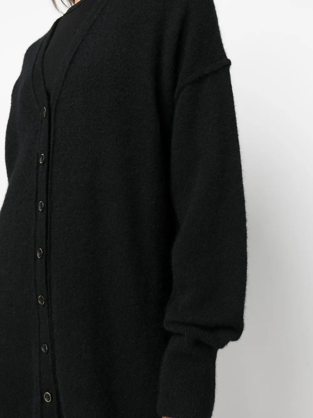 Uma Wang Brushed-finish Oversize Cardigan In Schwarz