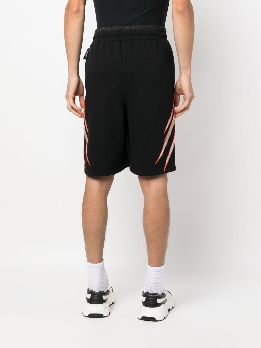Shop Plein Sport Scratch-print Track Shorts In Black