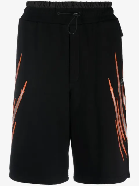 Plein Sport scratch-print track shorts
