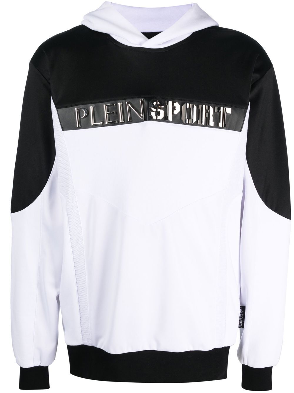 Plein Sport Logo-lettering Long-sleeved Hoodie In Black