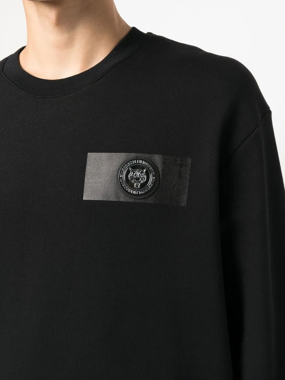 Plein Sport Sweater met logopatch Zwart