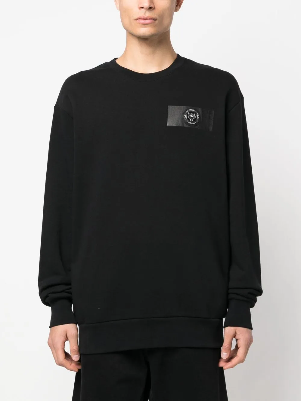 Plein Sport Sweater met logopatch Zwart