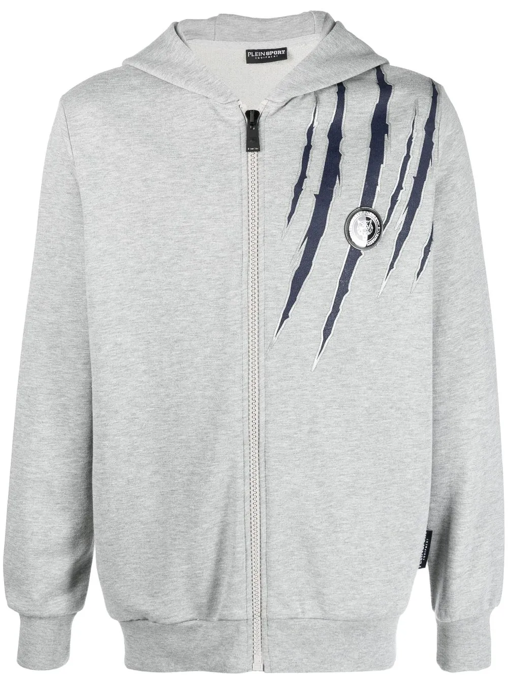 

Plein Sport scratch-print zipped hoodie - Grey