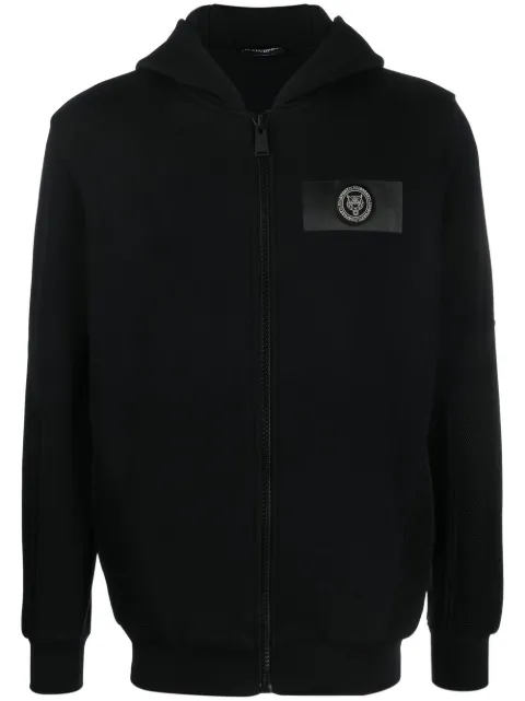 Plein Sport logo-print zip-up hoodie