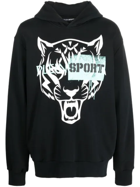Plein Sport tiger-motif long-sleeved hoodie