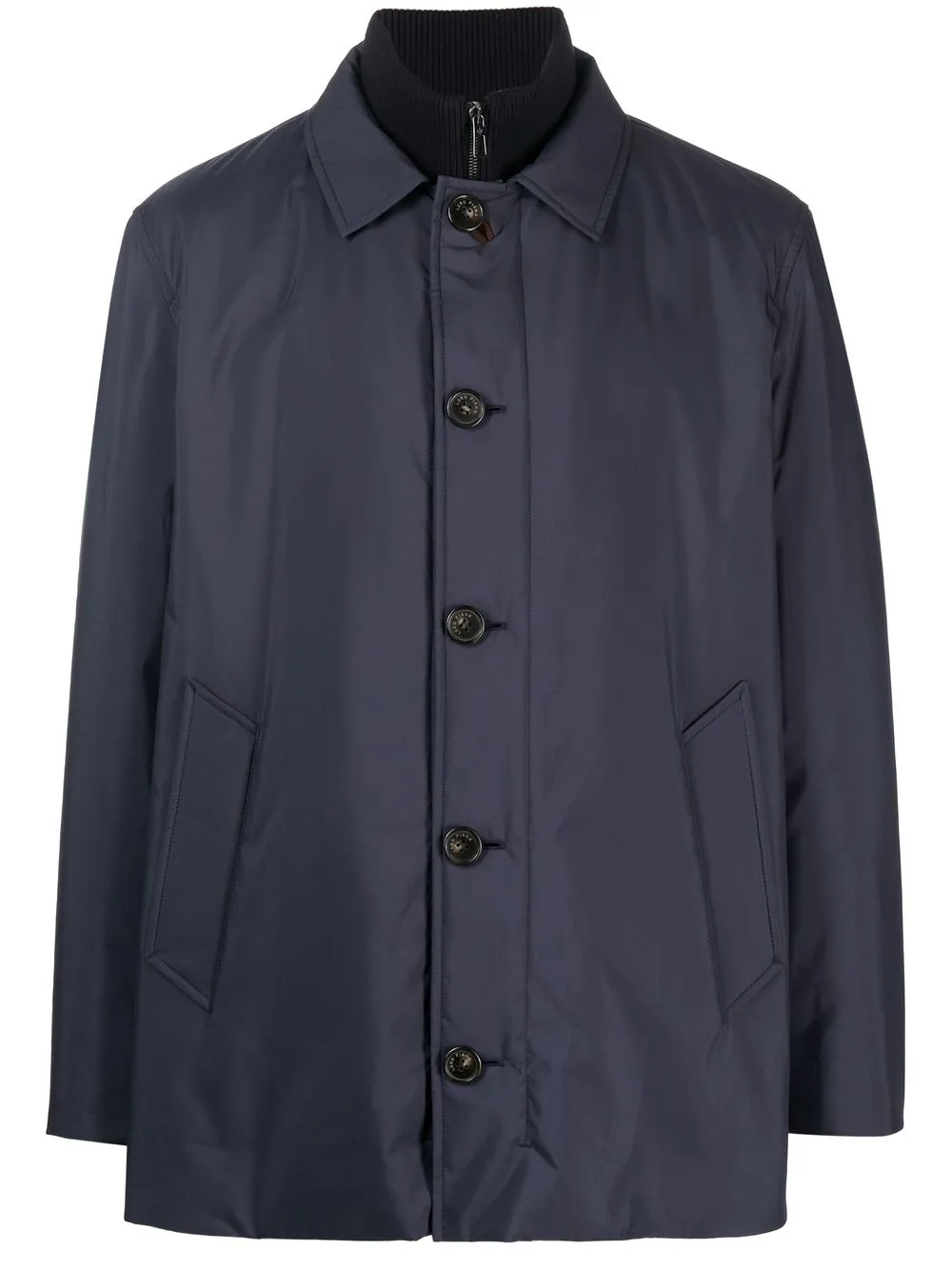 

Loro Piana button-up funnel neck jacket - Blue