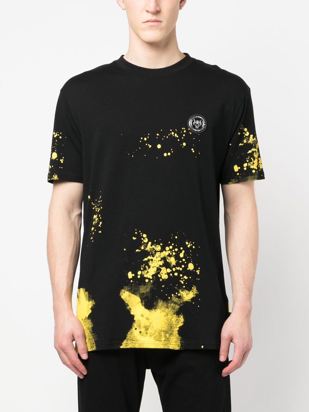 Shop Plein Sport Paint Splatter-print Short-sleeved T-shirt In Black