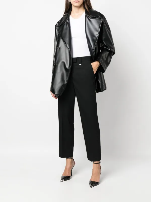 PRADA ブラック クロップドパンツ Prada クロップドパンツ | ブラック | FARFETCH JP