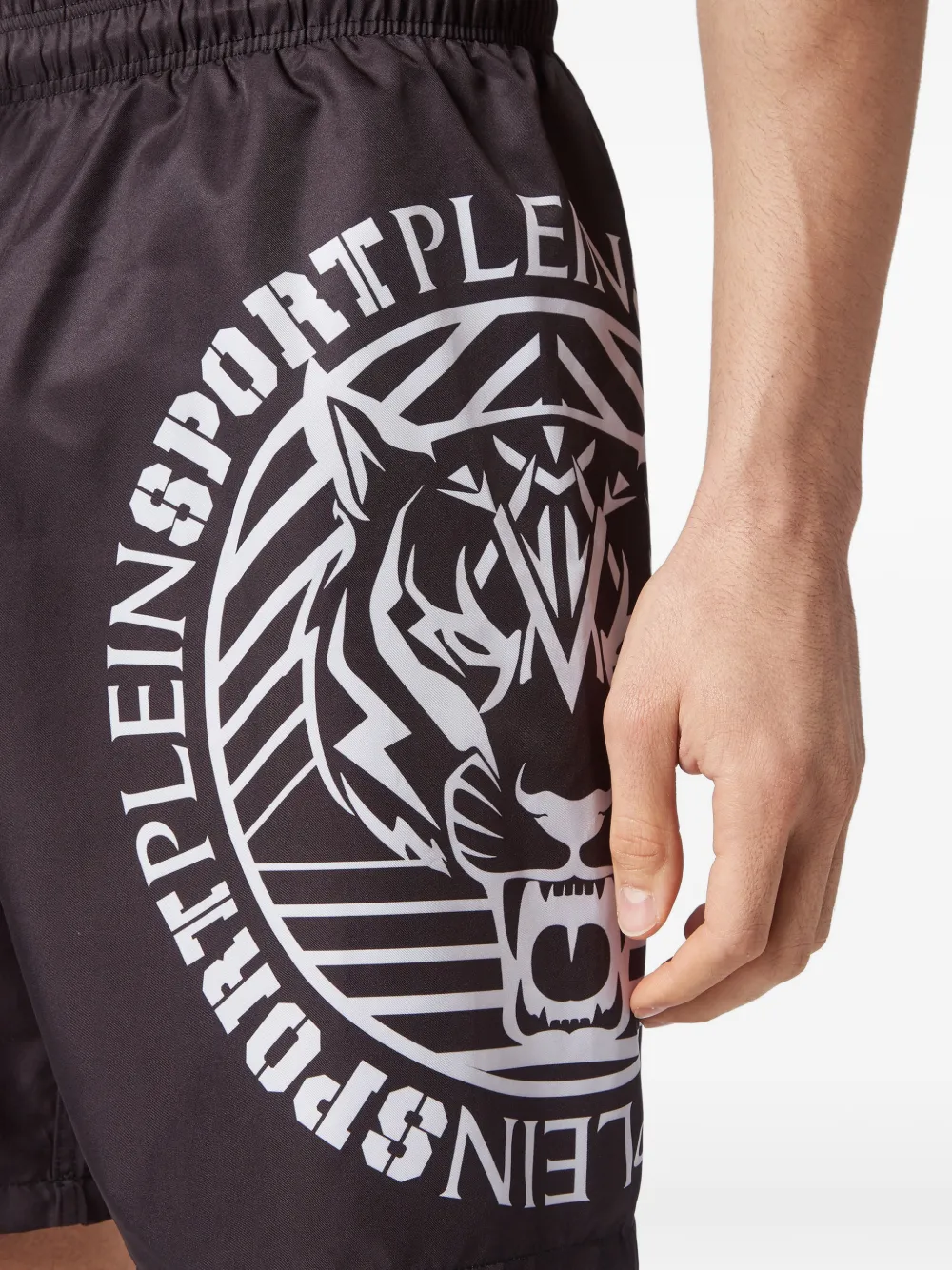 Plein Sport Tiger zwembroek met logoprint Zwart