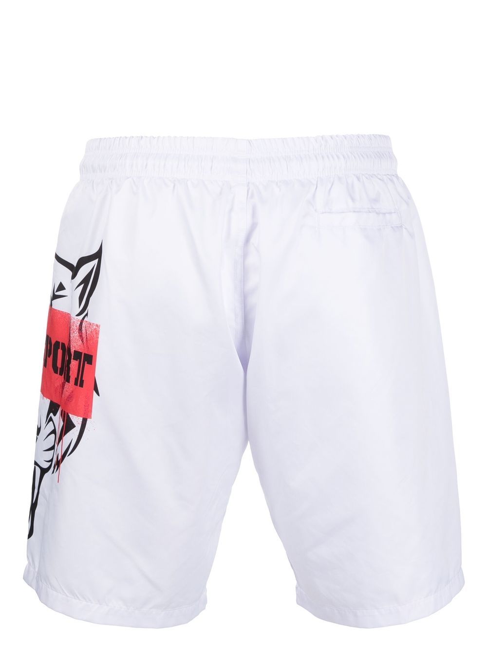 Shop Plein Sport Tiger-print Swim Shorts In White