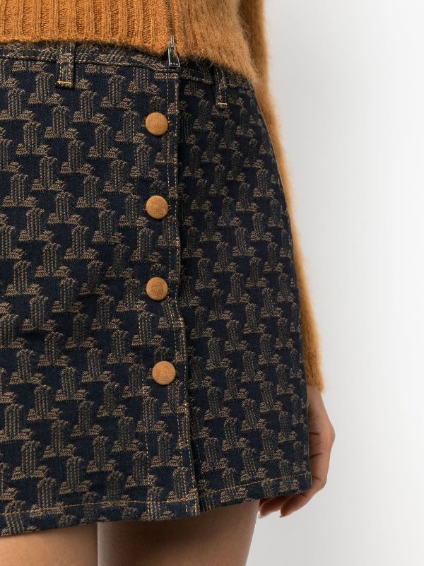 Louis Vuitton Jacquard Monogram Denim Skirt - Farfetch