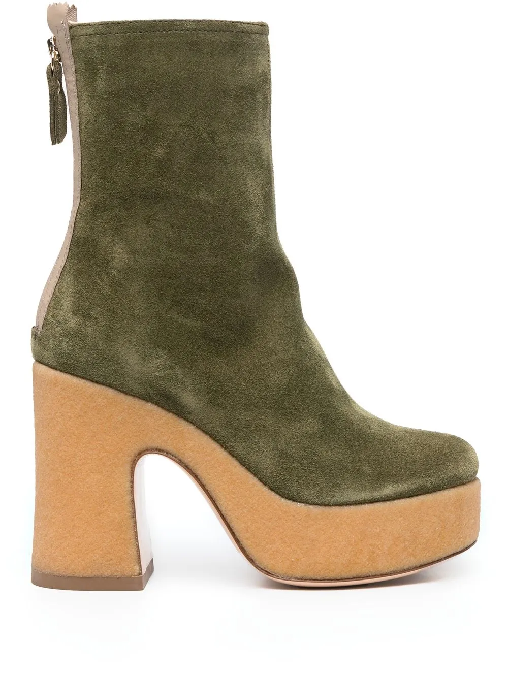 

AGL rear-zip ankle boots - Green