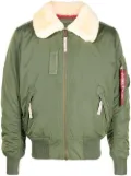 Alpha Industries Injector III shearling-collar jacket - Green