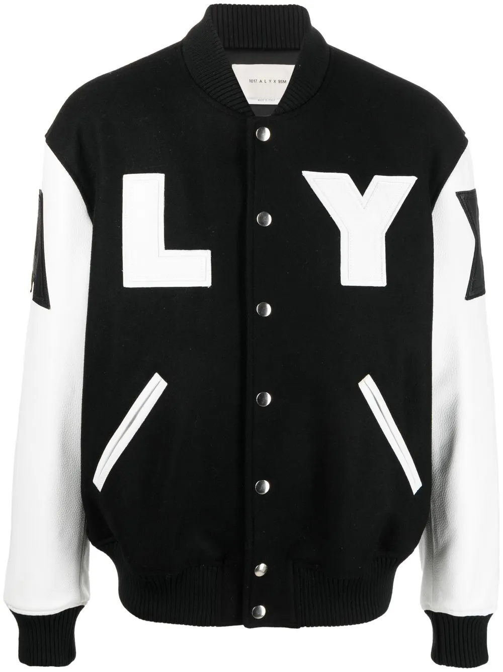 Shop Alyx Logo-print Varsity Jacket In Schwarz