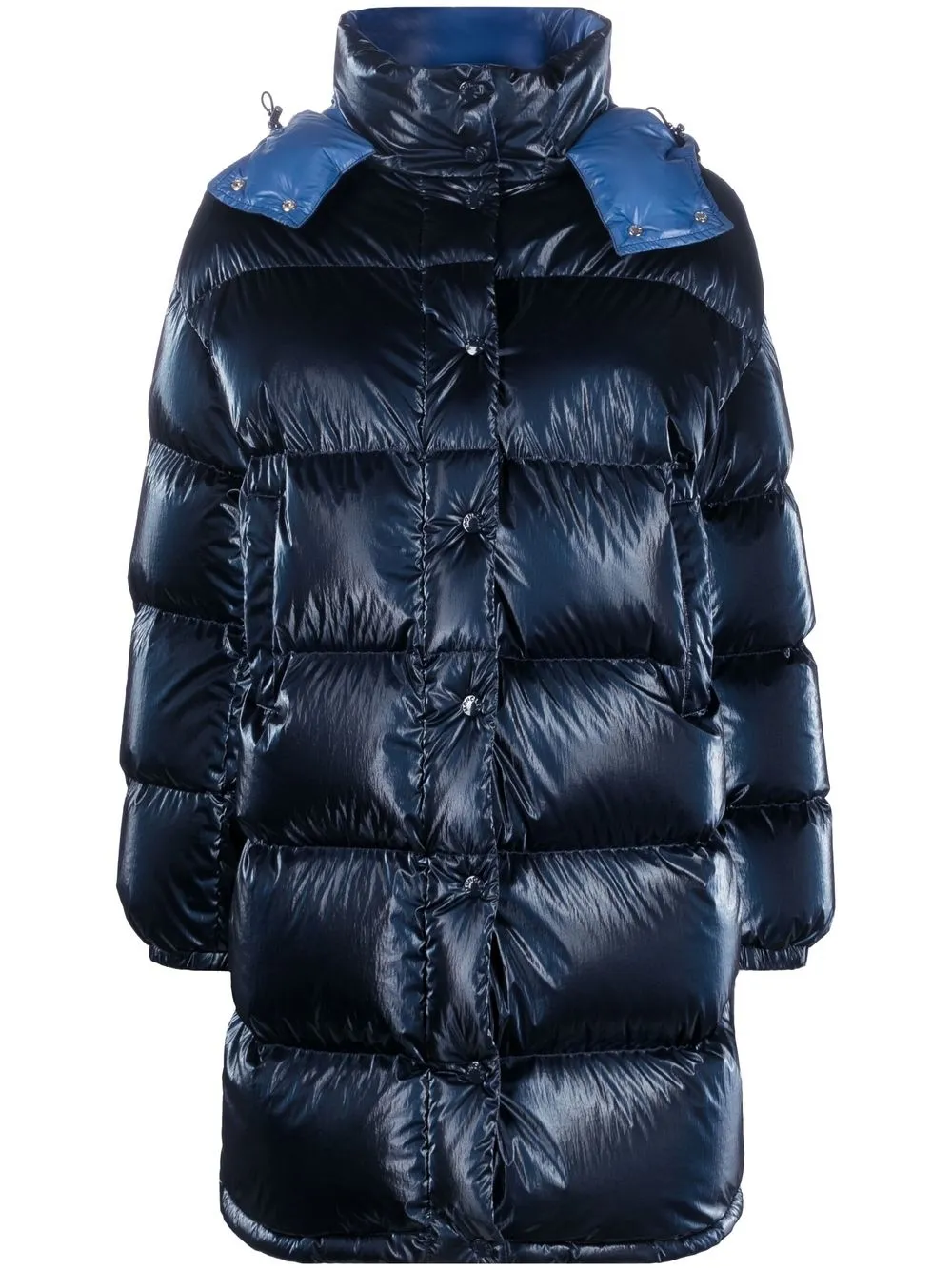 

Moncler abrigo capitonado con parche del logo - Azul