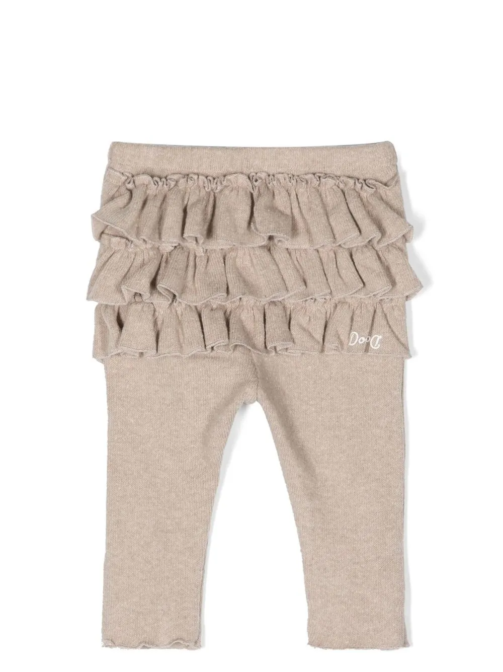 

Douuod Kids ruffle-trim knitted leggings - Neutrals