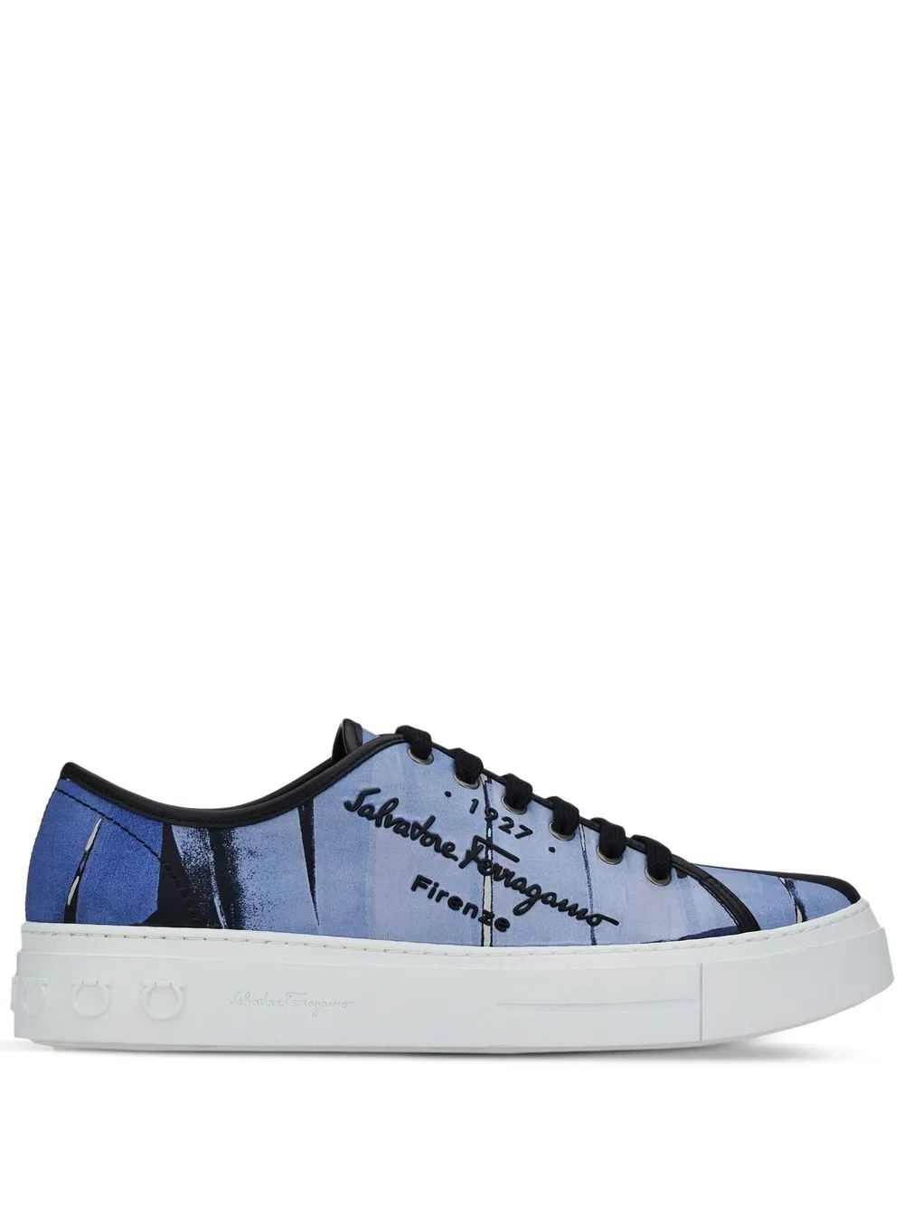 

Ferragamo Palm-print low-top sneakers - Blue