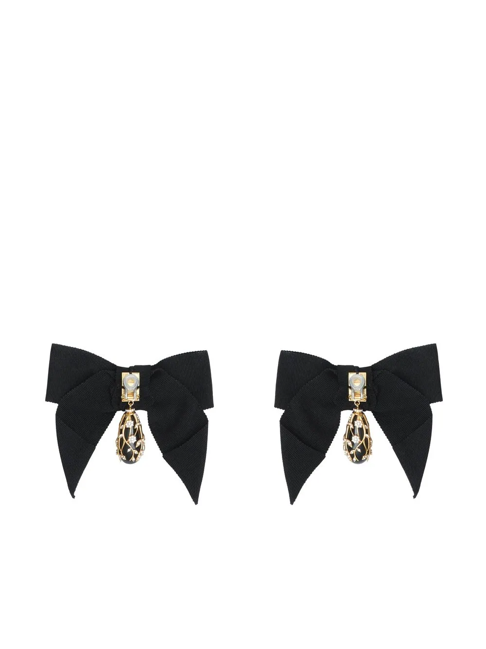 

Burberry Oversized Bow clip-on earrings - Black