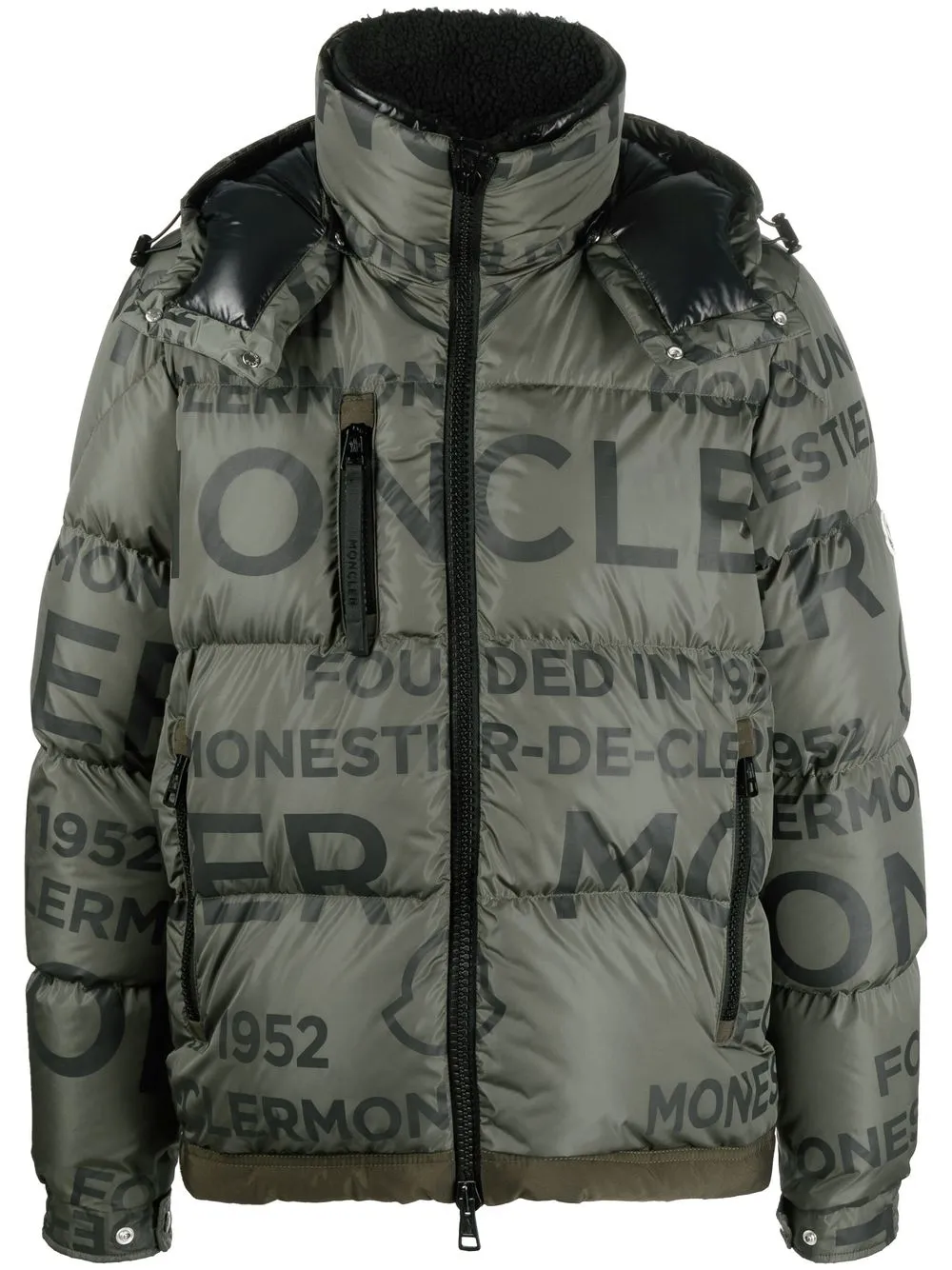 

Moncler logo-print padded jacket - Green