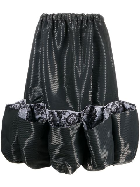 Comme Des Garçons puff hem lace-trim skirt